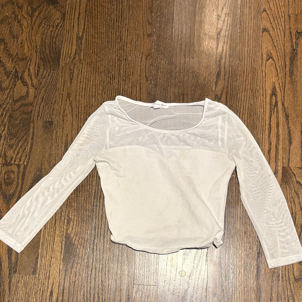 Ambiance Sheer White Long Sleeve Top